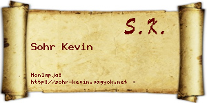 Sohr Kevin névjegykártya